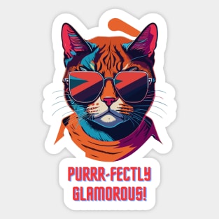 Purrr-fectly glamorous Sticker